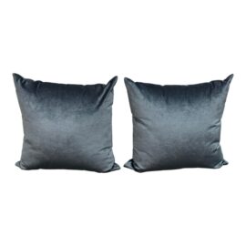 Restoration Hardware Blue Velvet Throw Pillows, Pair. Original Price: $600