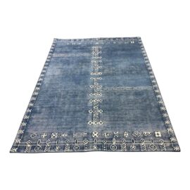 6ft X 9ft Mariella Ienna for Crate & Barrel Erria Indigo Area Rug. Original Price: $700