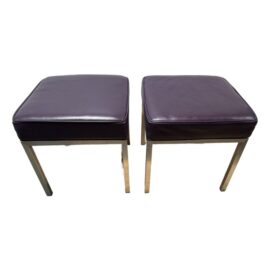 Room & Board Parsons Leather Bench Top Stools, a Pair. Original Price: $1,800