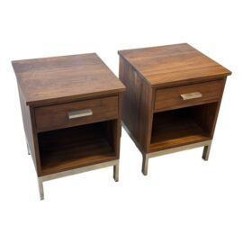 Room & Board Linear Walnut Nightstands, Pair. Original Price: $2,100
