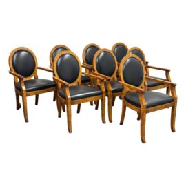 Circa 1980's William Switzer Joseph Hoffman Armchairs, Set of Eight.  Original Price: $16,000