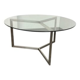 Room & Board Bond Stainless Steel + Glass Dining Table. Original Price: $2,200