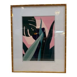 Framebridge Panther Print in a Gilt Faux Bamboo Frame