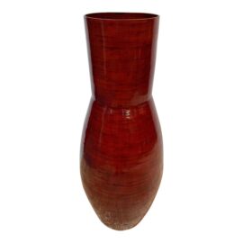Indochine by Jay Red Lacquer Spun Bamboo Vase