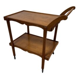 Antique Hand Carved Wooden Drink Cart