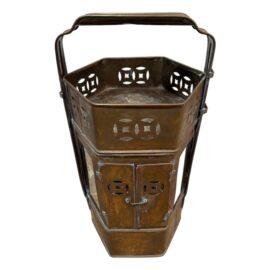 Antique Chinese Brass Hexagon Noodle Cart