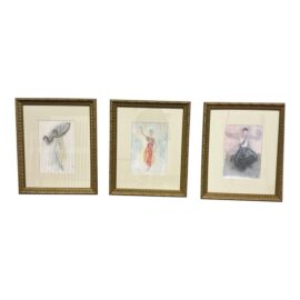 Ballard Designs "Cambodian Dancers" by Auguste Rodin for the Royal Ballet, Set of Three