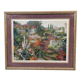 Henri Plisson "British Garden" Limited Edition 74 of 300 Lithograph , Signed + Framed