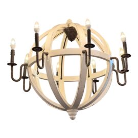 Port & Manor Distressed Globe 8 Light Chandelier