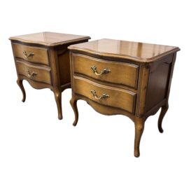 Vintage Dixon-Powdermaker French Style Two Drawer Nightstands, Pair