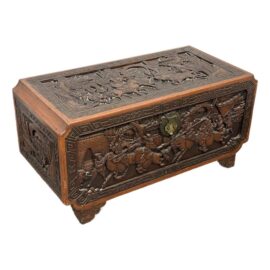 Vintage Carved Storage Blanket Chest