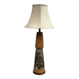 Vintage Ceramic Silver Metallic Table Lamp