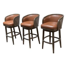 NEW Palecek Sullivan Swivel Bar Stools, Set of Three. Original Price: $11,850