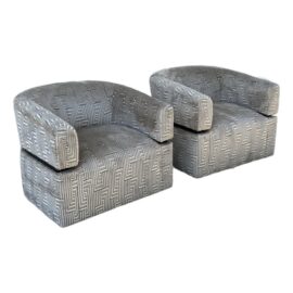 Kravet Furniture Judd Swivel Chairs, Pair