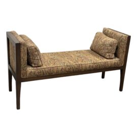Pearson Furniture Paisley Printed Bench + Lumbar Pillows