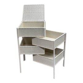 Antique Wicker Extending Storage Cabinet