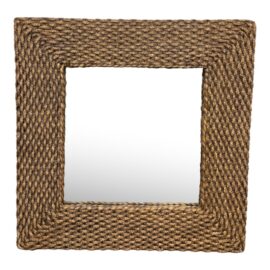 Coastal Woven Rattan Framed Wall Mirror