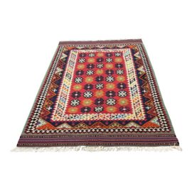 6ft 3in X 9ft 5in Qashqai Persian Kilim Area Rug. Original Price: $1,500