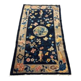 3ft 2in X 5ft 1in Antique Chinese Art Deco Wool Area Rug