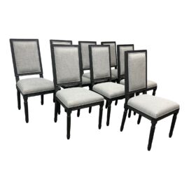 Restoration Hardware Vintage French Square Back Dining Chairs, Set of Eight. Original Price: $5,560