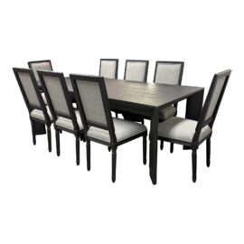 Restoration Hardware Arles Dining Table + Eight Dining Chairs, Set. Original Price: $10,450