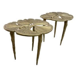 Gingko Leaf Side Tables, Pair
