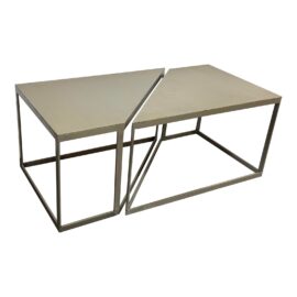 Arteriors Home Austin Stainless Coffee Table/Side Tables, Set of Two. Original Price: $2,600