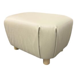 NEW Custom Design Perry Stone Leather Ottoman. Original Price: $975