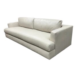 NEW Varick Swan Pebbled Leather Sofa. Original Price: $6,700