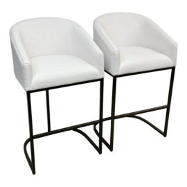 Restoration Hardware Emery Bar Stools, Pair. Original Price: $2,900