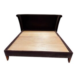 Eastern King Modern Wingback Mohair Bed Frame. Original Price: $2,100