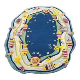 5ft X 8ft Zoomie Kids Ashana Oval Oceanic Area Rug. Original Price: $180