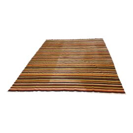 9ft 4in X 11ft 4in Vintage Simonian Turkish Kilim Flat Weave Area Rug With Stripes. Original Price: $2,000