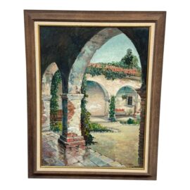 V. Eaton "Mission at San Juan Capistrano" Original Painting, Framed