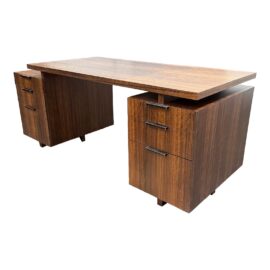 Custom Designed Zebra Wood Office Desk. Original Price: $8,500