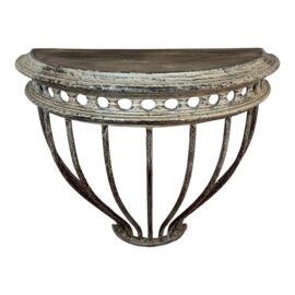 Restoration Hardware Cast Iron Demilune Console Table.Original Price:$600