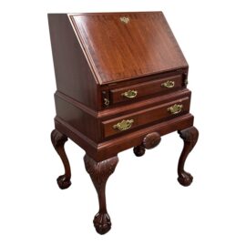 Vintage Solid Wood Chippendale Style Secretary