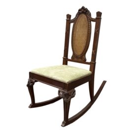 Antique Dutch Inlaid Mahogany Rocking Chair