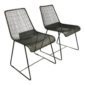 Texxture Sonoma Iron Dining Chairs, Pair. Original Price: $750