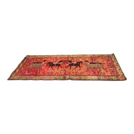 Circa 1964 4ft 1in X 9ft 4in Armenian Alty-Itli Karabagh Area Rug