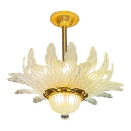 Myran Allan Murano Swan Feather Semi-Flush Mount. Original Price: $5,300