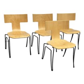 Circa 1990's John Hutton for Donghia Anziano Stackable Chairs, Set of Four