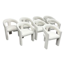 Van Thiel for Restoration Hardware Inès Open-Back Chairs, Set of Eight. Original Price: $11,160