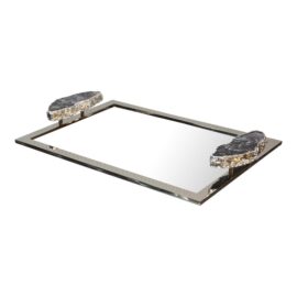 ANNANew York Silver Plate With Amethyst Handle Hospitality Tray. Original Price: $350