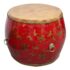 Tibetan Ceremonial Drum With Hand Painted Floral Art