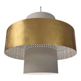 Visual Comfort & Co. Chalmette Pendant, Layered Plaster White + Gold. Original Price: $3,200
