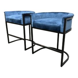 Christopher Knight Home Best Modern Wide Bucket Velvet Barstools, Pair