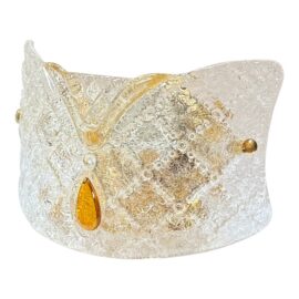 Vintage Italamp Murano Glass Amber Drop Sconce