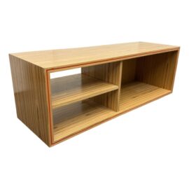 Custom Record Player Console With Red Trim Inlay