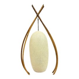 Tee Pee Canopy Table Lamp With Rice Paper Cocoon